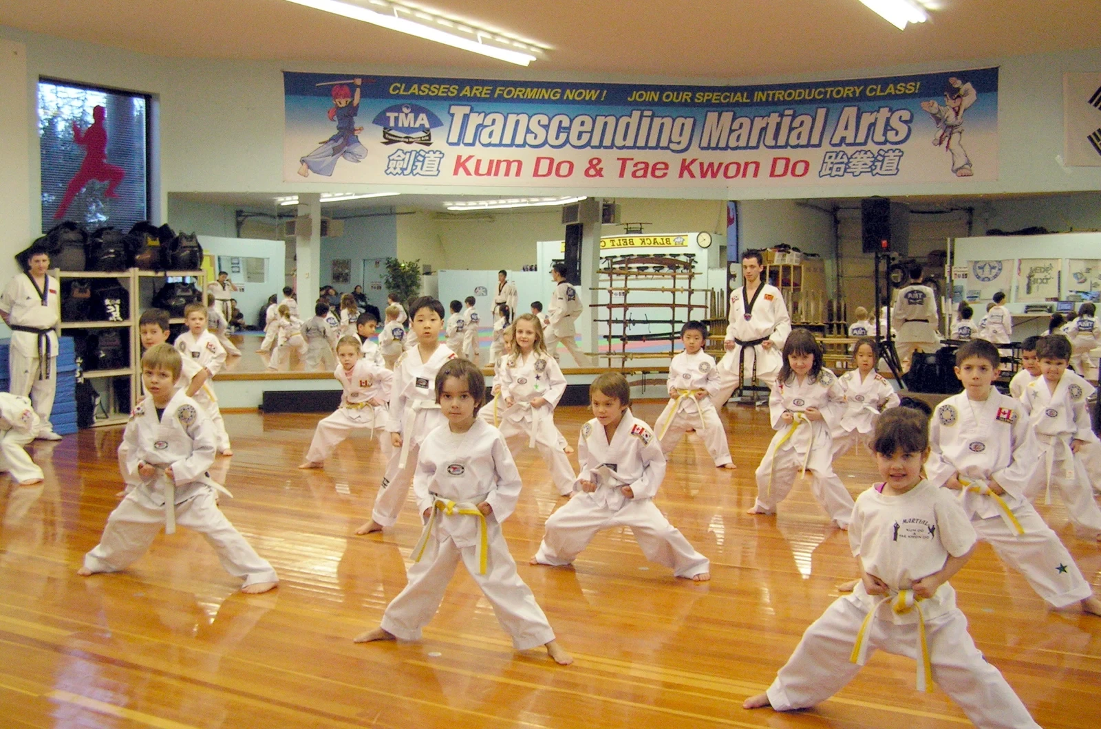Child building coordination in martial arts