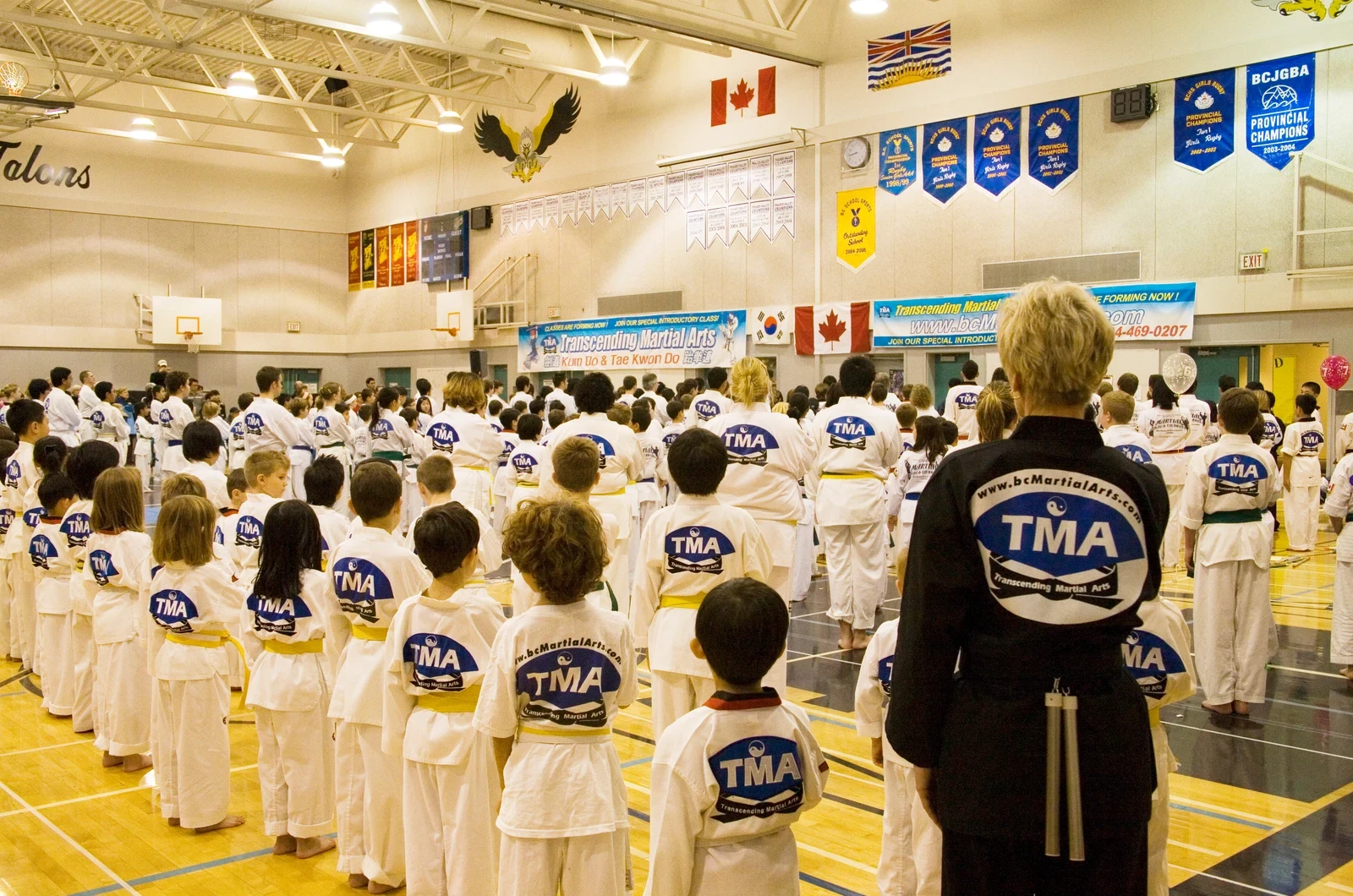 Kids learning patience through martial arts